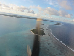 Anflug auf die Cook-Insel Aitutaki 